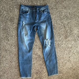 Women's Blue Distressed Jeans